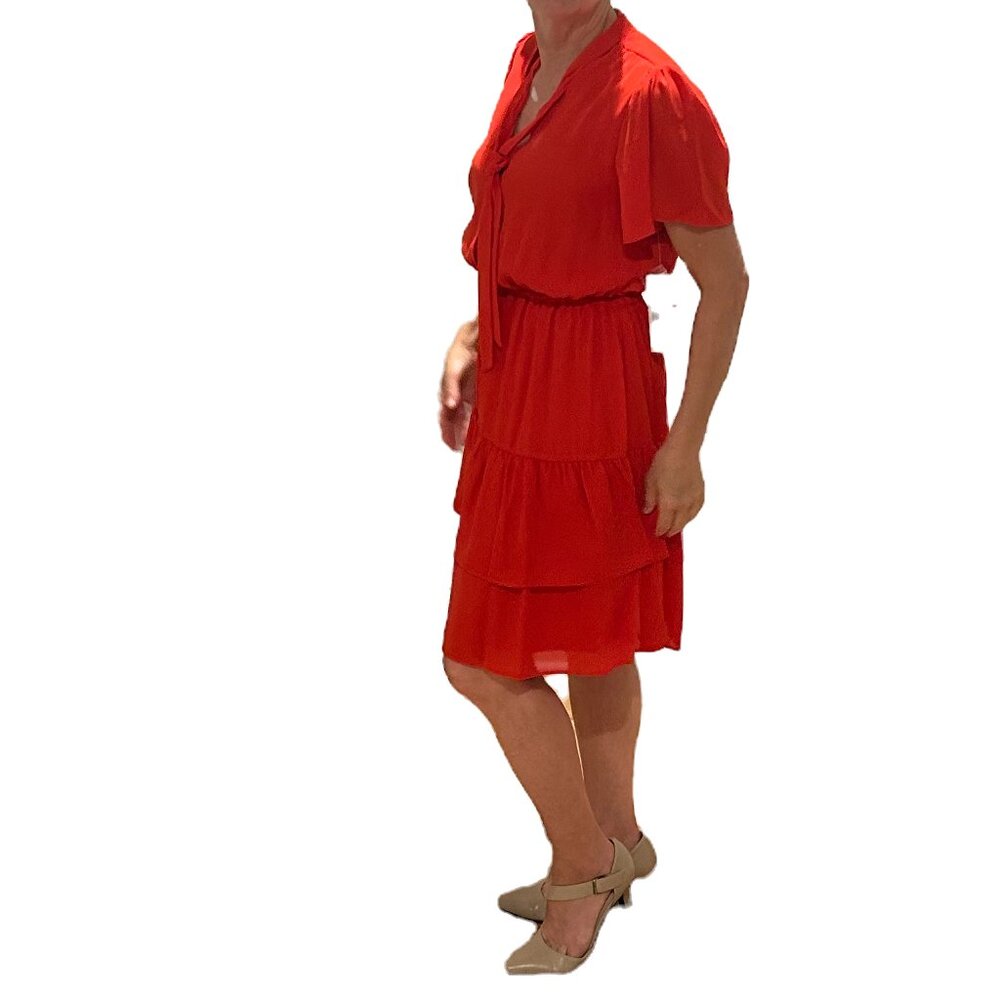 Nanette Lepore Safffron Sun (Orange) Flounce Dress